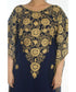 Grand Blue Moroccan Kaftan Gown with Heavy Zari and Stone Work | Luxury Wedding & Party Dress