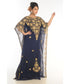 Grand Blue Moroccan Kaftan Gown with Heavy Zari and Stone Work | Luxury Wedding & Party Dress