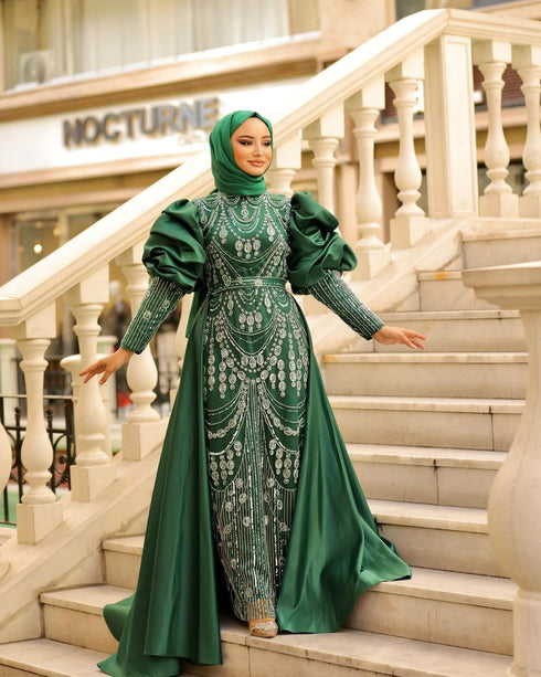 Green Nikaah Kaftan for Women