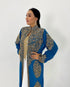 Blue And white Handcrafted Zari work Stitched Georgette Kaftan Party Dress