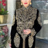 Black velvet Beaded Kaftan