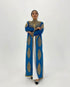 Blue And white Handcrafted Zari work Stitched Georgette Kaftan Party Dress