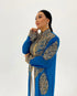 Blue And white Handcrafted Zari work Stitched Georgette Kaftan Party Dress