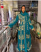 Turquoise Georgette Aari Work Kaftan