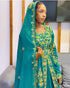 Turquoise Georgette Aari Work Kaftan