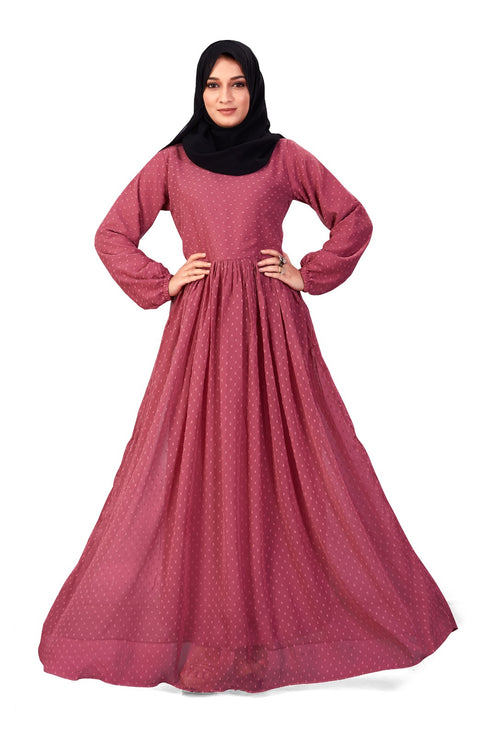 Georgette Brown Abaya without Scarf for Casual wear