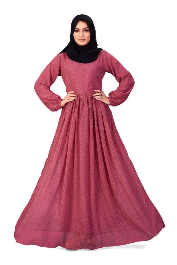 Georgette Brown Abaya without Scarf for Casual wear