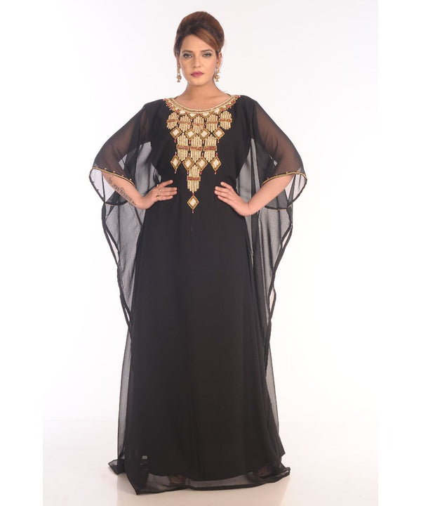 Royal Moroccan Dubai Beautiful Zari Work Jilbab Jalabiya Kaftan Dress