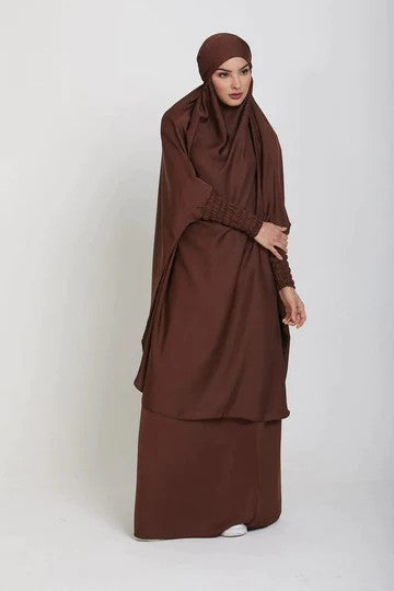 Brown Crepe Plain Jibab