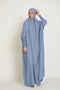 Grey Crepe Plain Modest Abaya Dress