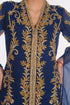 Blue Kaftan Dubai Moroccan Farasha Abaya Maxi Modern Fancy Floor Length Dress