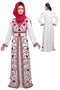 White georgette embroidered zari work islamic kaftans