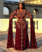 Sara Creation Burgundy Georgette Zari Embroidered Kaftan