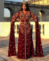 Sara Creation Burgundy Georgette Zari Embroidered Kaftan