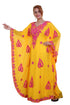 Yellow Aari Work Georgette Islamic Style Beads Embedded Partywear Kaftan Long Gown Evening wear Dubai kaftan