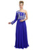 royal blue georgette embroidered zari work fustan