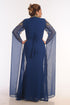 Blue Kaftan Dubai Moroccan Farasha Abaya Maxi Modern Fancy Floor Length Dress