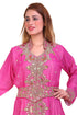 Rani & White Zari Stone Work Georgette Islamic Style Beads Embedded Partywear Kaftan Long Gown Evening wear Dubai kaftan