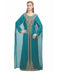 turquoise georgette embroidered zari work islamic-kaftans