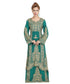 green georgette embroidered zari work islamic-kaftans