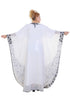 White Ari Work Georgette Islamic Style Stone Embedded Partywear Kaftan Long Gown Evening wear Dubai kaftan