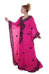 Rani Pink Aari Stone Work Georgette Islamic Style Beads Embedded Partywear Kaftan Long Gown Evening wear Dubai kaftan