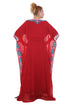 Red Aari Stone Work Georgette Islamic Style Beads Embedded Partywear Kaftan Long Gown Evening wear Dubai kaftan