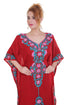 Red Aari Stone Work Georgette Islamic Style Beads Embedded Partywear Kaftan Long Gown Evening wear Dubai kaftan