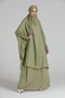 modest city olive green crepe jilbab set