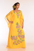 Yellow Embroidered Georgette Islamic Kaftans With Zari Work