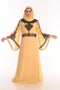 Beige Embroidered Georgette Islamic Kaftans With Zari Work
