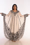 Off White Embroidered Georgette Islamic Kaftans With Zari Work