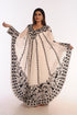 Off White Embroidered Georgette Islamic Kaftans With Zari Work