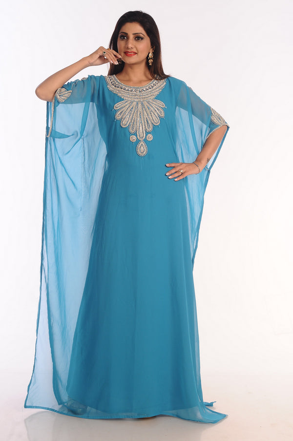 Phirozy Embroidered Georgette Islamic Kaftans With Zari Work
