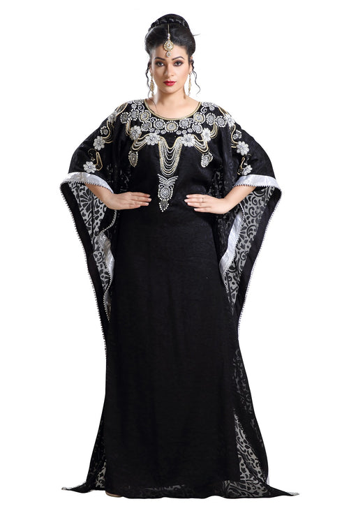 Black Hand Embroidered Braso African Kaftan