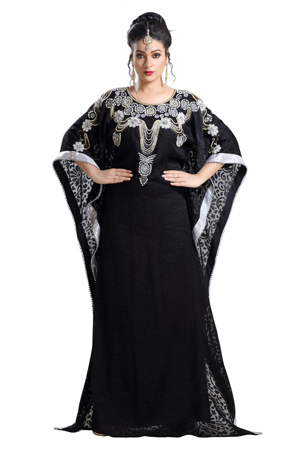 Black Hand Embroidered Braso African Kaftan