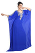Royal Blue Hand Embroidered Georgette Luxe Kaftan