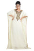 Cream Hand Embroidered Georgette African Kaftan