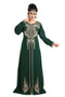 Bottle Green Hand Embroidered Georgette Traditional Kaftan