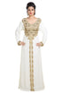 Cream Hand Embroidered Georgette Prom Dress