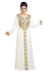 Cream Hand Embroidered Georgette Prom Dress