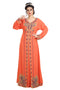 Orange Hand Embroidered Georgette Kurdish Dress