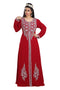 Maroon Hand Embroidered Georgette Prom Dress
