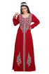 Maroon Hand Embroidered Georgette Prom Dress