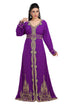 Purple Hand Embroidered Georgette Kurdish Dress