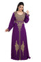 Dark Purple Hand Embroidered Georgette Traditional Persian Kaftan