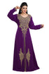 Dark Purple Hand Embroidered Georgette Traditional Persian Kaftan