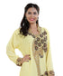 Yellow Georgette Embroidered Zari Work Kaftan
