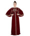 Maroon Velvet Embroidered Zari Work Islamic Kaftan