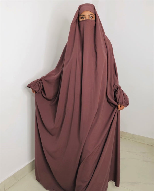 Onion Pink Kashibo Jilbab with Niqab - Abaya